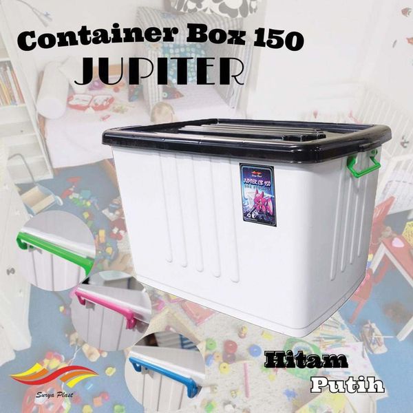 SP*Container Box CB150 Jupiter Hitam Putih / ukuran 150 LITER / tempat mainan / box serbaguna / kont