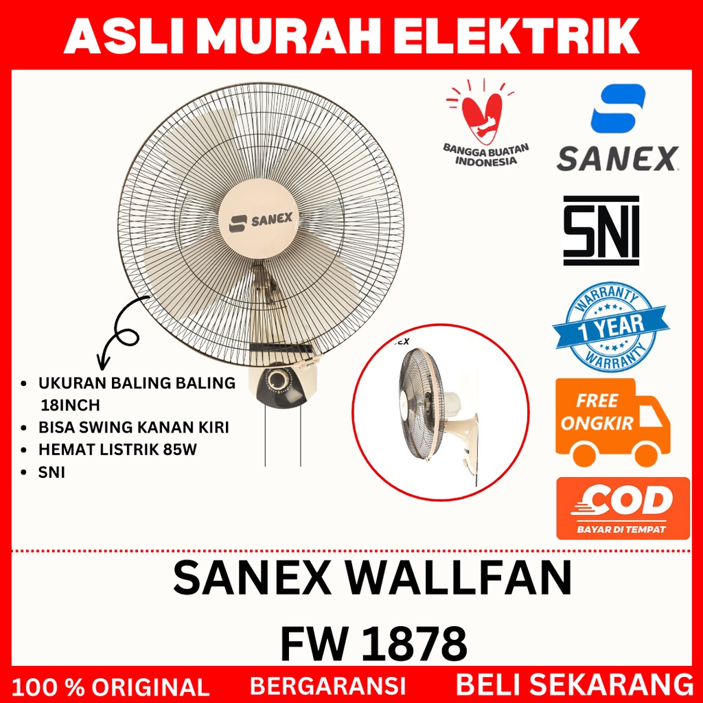 KIPAS ANGIN DINDING SANEX 18INCH FW-1878 // WALLFAN SANEX //KIPAS DINDING SANEX