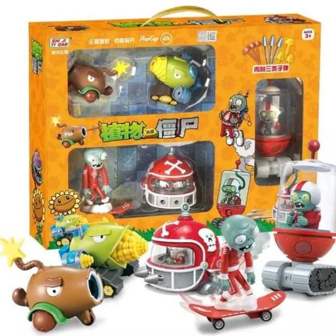 Mainan Zombie and plants peashooter zombies musik led jalan elektronik