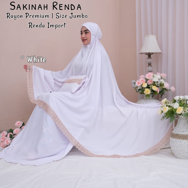 MUKENA SAKINAH RENDA Super Jumbo - mukena rayon premium renda import super jumbo