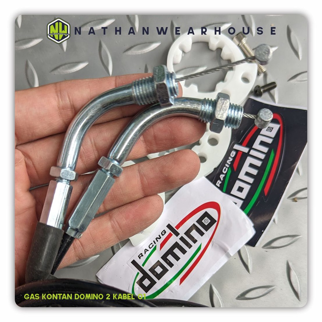 Gas Spontan Kontan Domino 2 Kabel Racing Bahan Besi Italy Universal 01