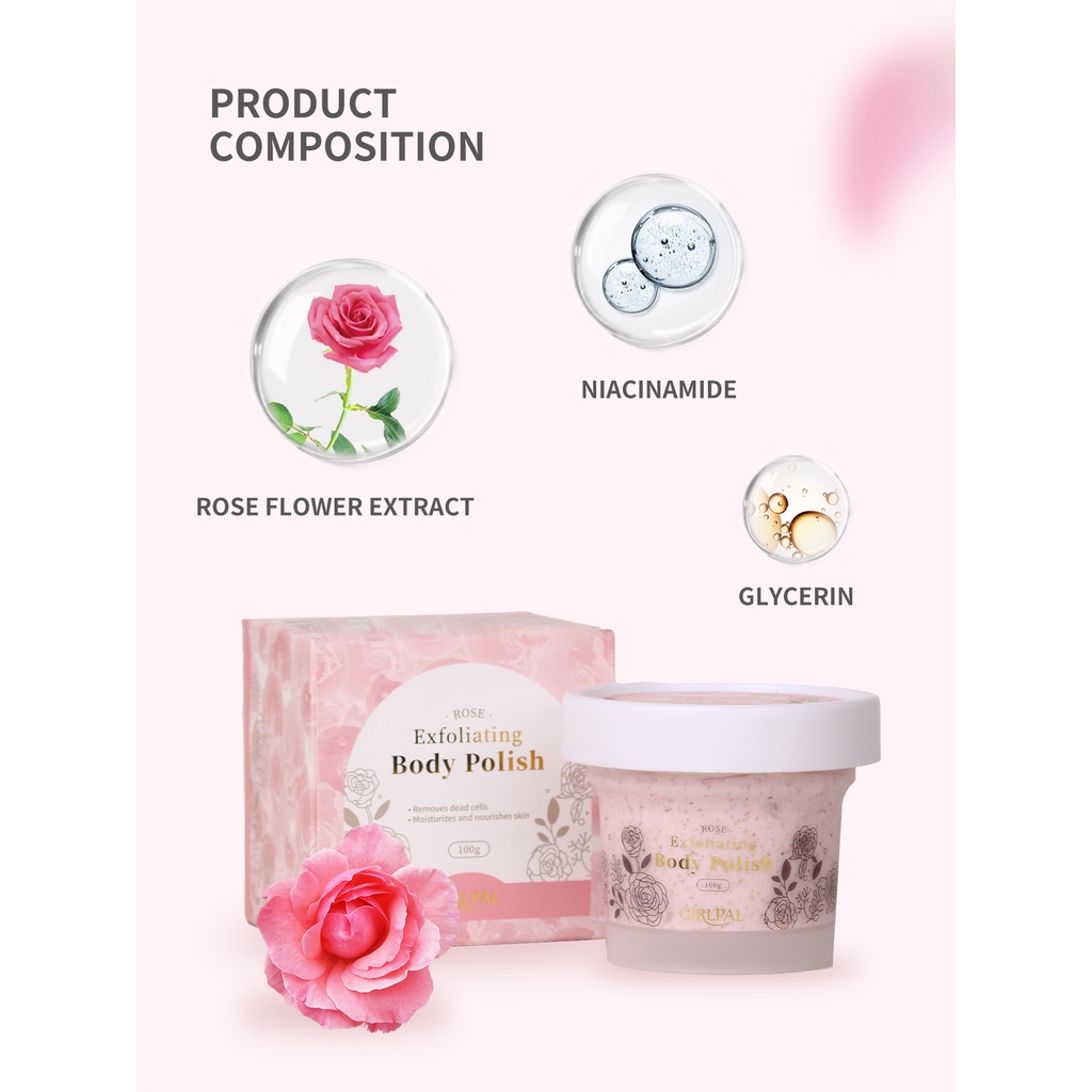 [BPOM] GIRLPAL Body Scrub 100g Exfoliating Scrub Badan &amp; Handbody Lulur Whitening Brighty Moisturizing