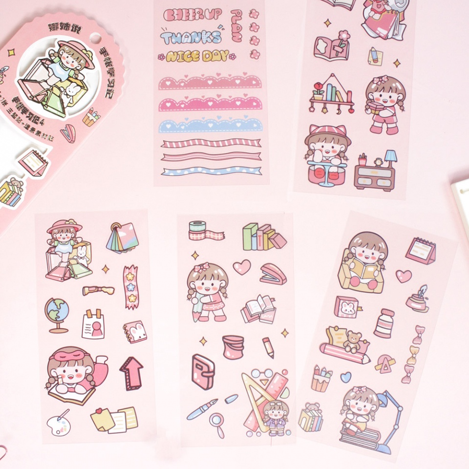 Namei Sticker Motif Kartun Korea Lucu Anti Air Dekorasi Handbook Scrapbook DIY - Diary Deco Sticker