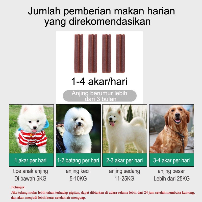 Dental Stick Puppy Makanan Anjing Cemilan Dog Treats Cleaning Teeth Snack Sehat Pembersih Gigi 210G