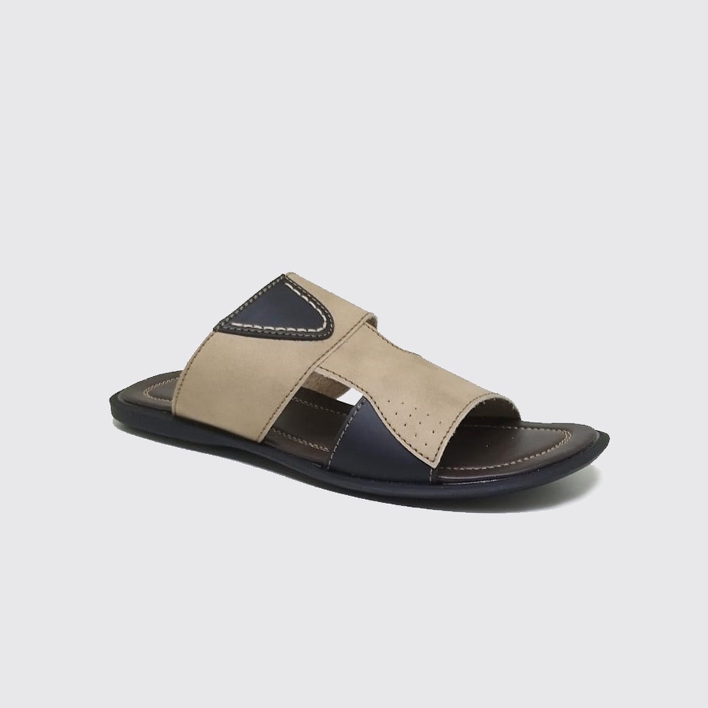 ASHTON X ZAGIB | Sandal Pria Slide Ukuran Besar Jumbo 44-45-46-47-48 / Sendal Flat Cowok Big Size Kulit Asli