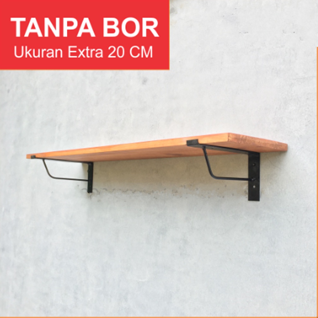 Rak Kayu Papan Penyimpanan Sebaguna Minimalis | Rak Buku Rak Gelas Dapur | Rak Ambalan Kayu Asli Tem