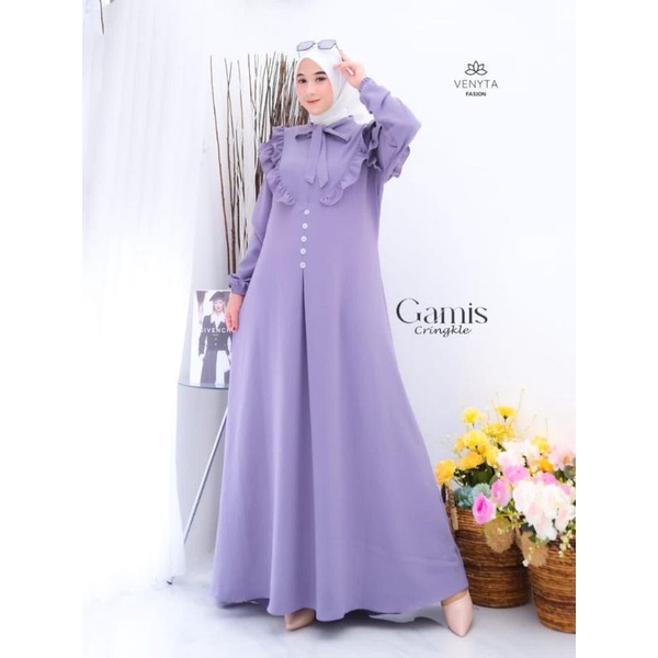 Stevila Dress Maxy Cringkel Airflow By venyta// Gamis terbaru 2023/ Gamis model terbaru 2023//Venyta