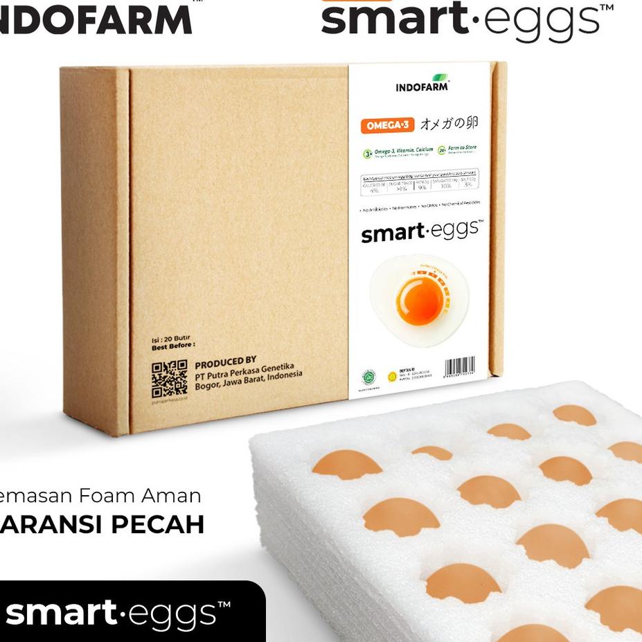 

✵ Indofarm Telur Omega 3 Organik Smart Eggs™ Isi 20 Butir ☎