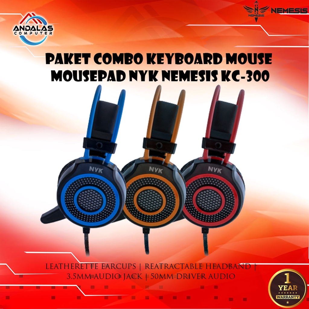 HEADSET HEADPHONE EARPHONE GAMING GAME NYK HS-N08 NEBULA AKSESORIES KOMPUTER LAPTOP HP PC