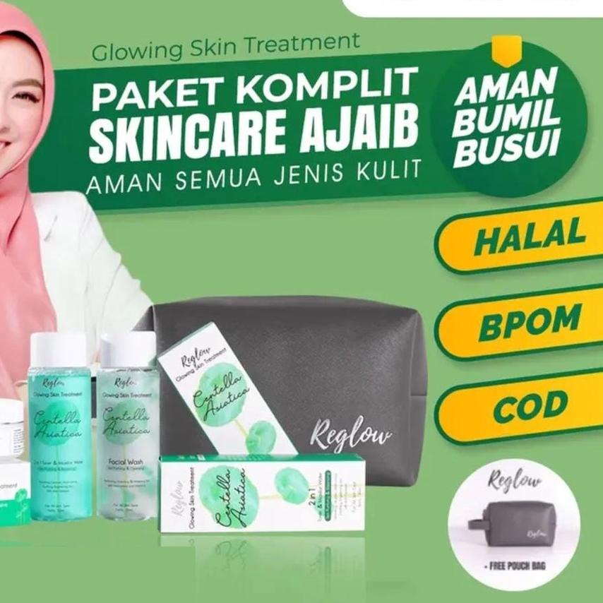 ➫ TERMURAH Reglow Skincare Original  Paket - Paket + Pouch ☄
