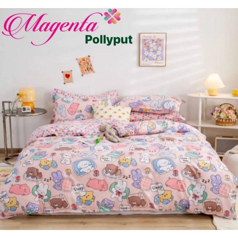 sprei katun MAGENTA motif POLLYPUT