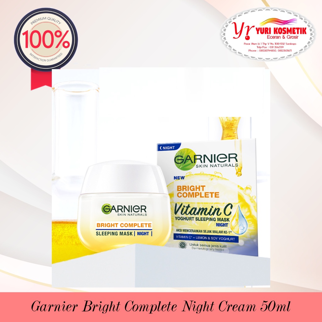 ☘️Yuri Kosmetik☘️ Garnier Bright Complete Night cream Yogurt 50ml