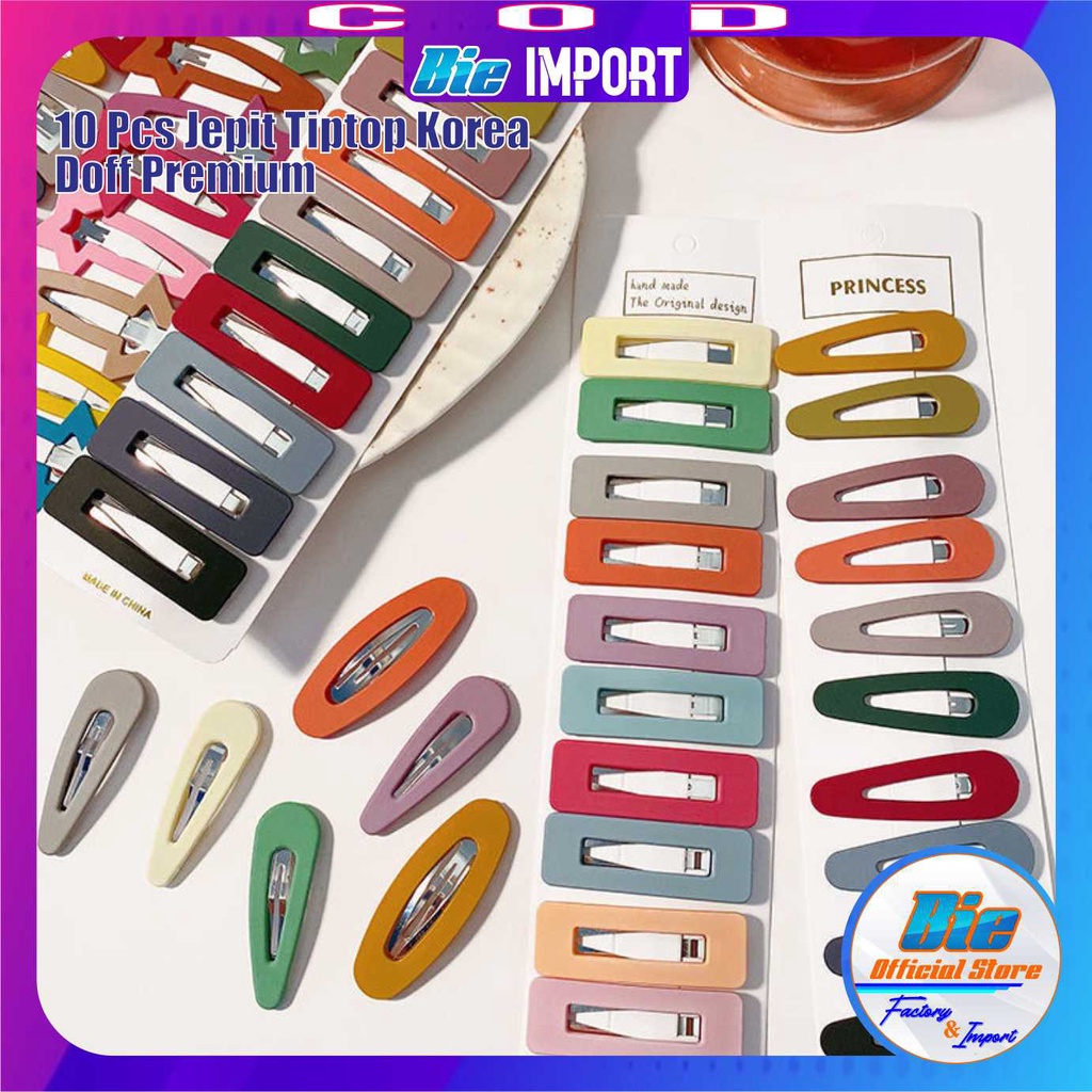 10 Pcs Jepit Tiptop Korea Doff Premium Impor Best Seller