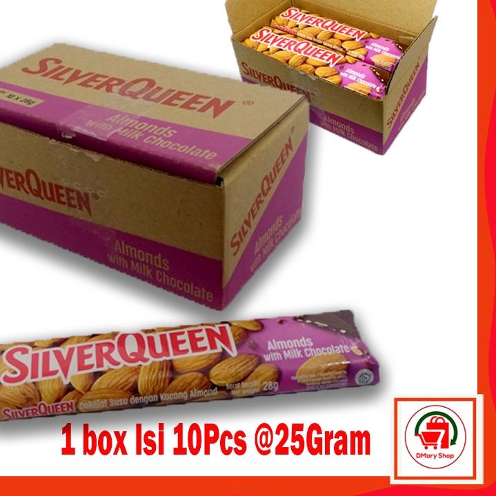 

✬ Silverqueen Almonds Cashews Milk Chocolate 1 Box Isi 10Pcs 250Gram ♪