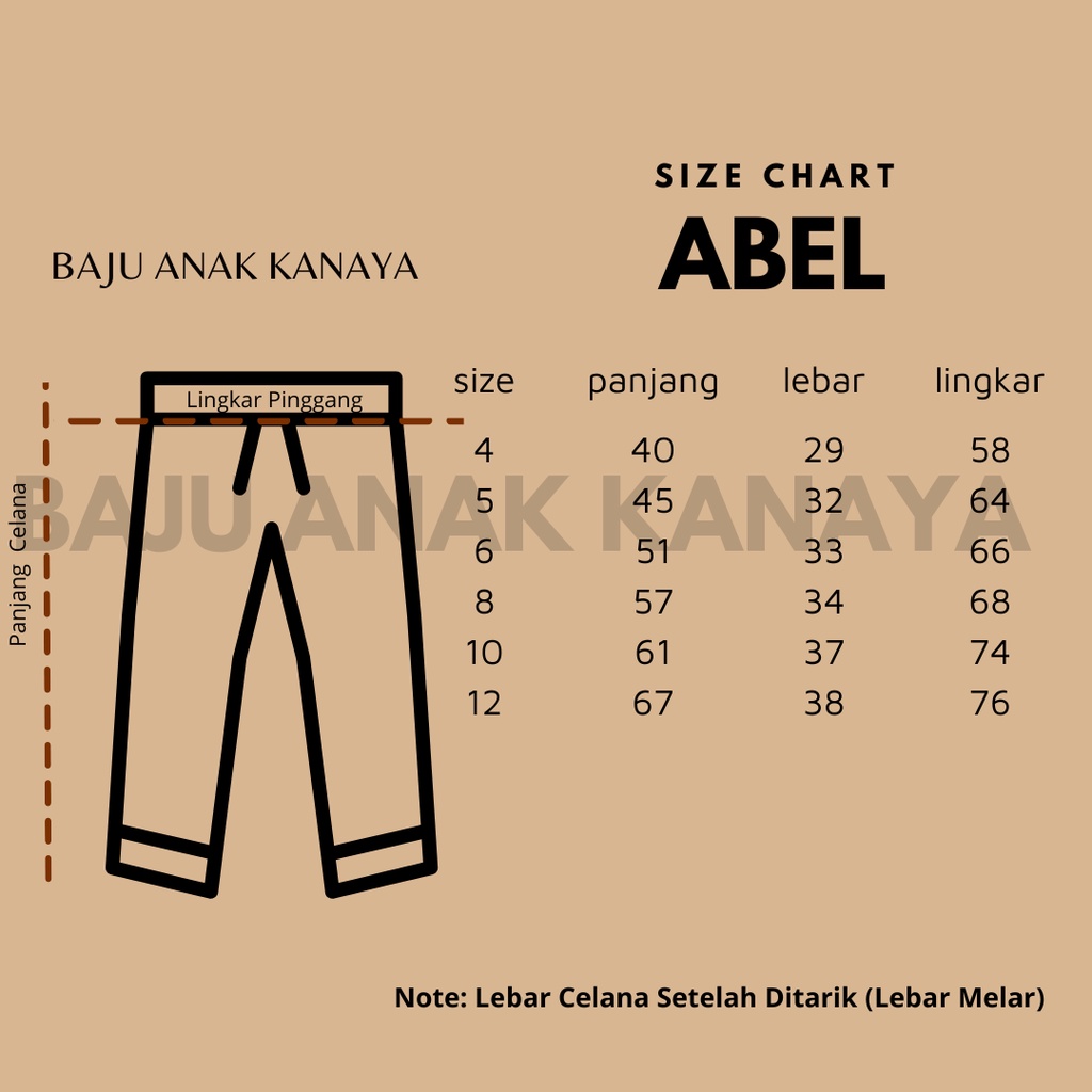 1-7 TH CELANA JEANS ANAK ABEL CELANA ANAK JEANS PEREMPUAN DAN LAKI-LAKI CELANA PANJANG ANAK