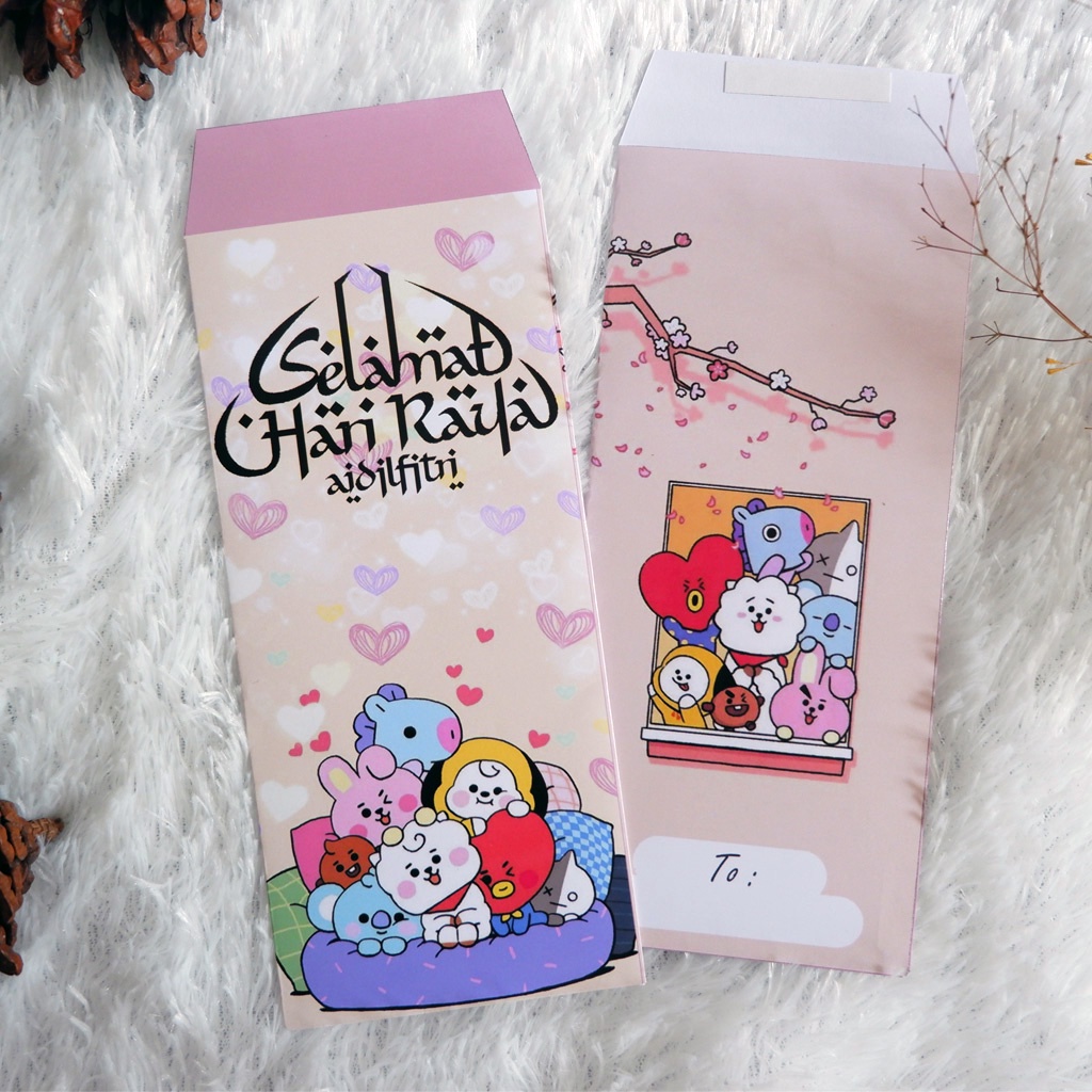 

Amplop Lebaran Idul Fitri Karakter BTS/BT21 Unik dan Lucu 2025, Gratis Perekat, 1 Pack isi 10 pcs