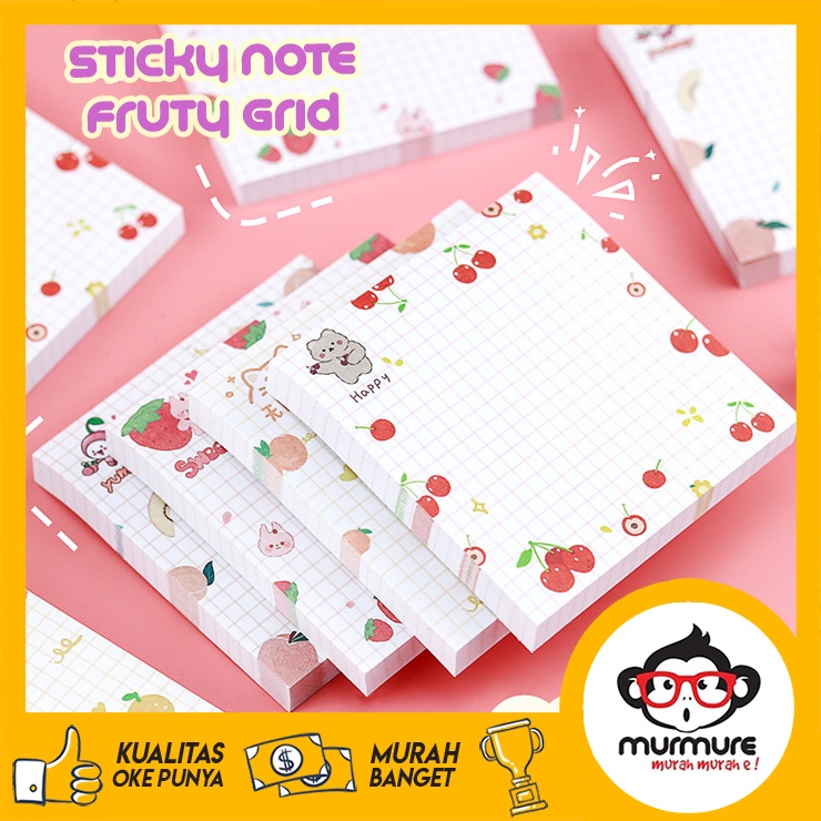 

MURMURE | STICKY NOTE MEMO LUCU GRID FRUIT MOTIF BUAH