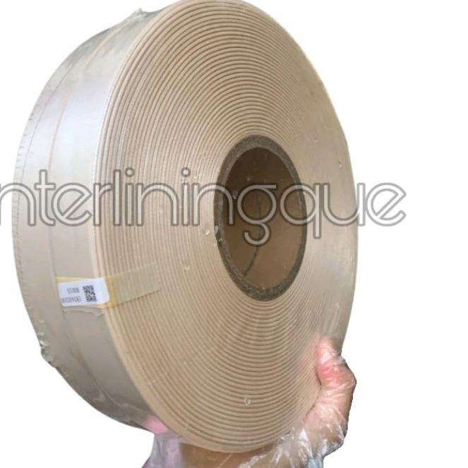 ❅ Pita Satin Original Import Label Polos 28mm @200meter Satin Import Krem / Crem Roll Besar ⅍