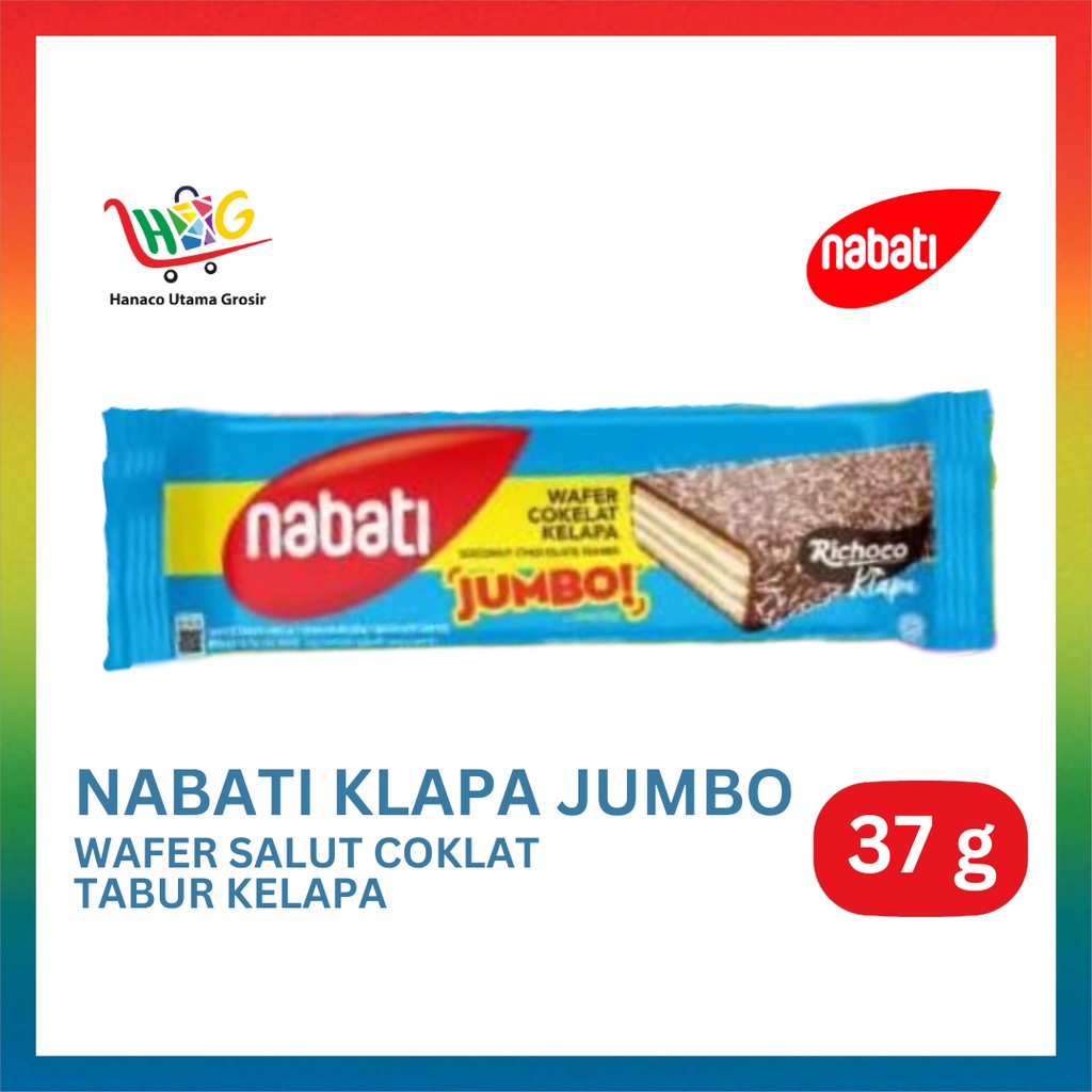 Nabati Coated Wafer Coklat Kelapa Jumbo 37 gram [ 1 PCS ]