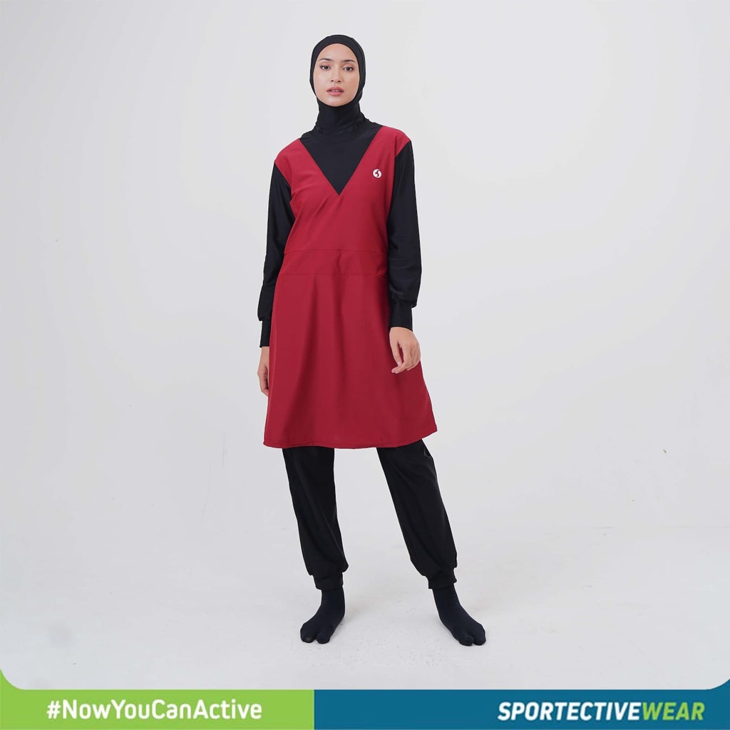 Baju Renang Wanita Muslim Muslimah Hijab Syari Premium Sporte Moslem Swimwear deep Illy