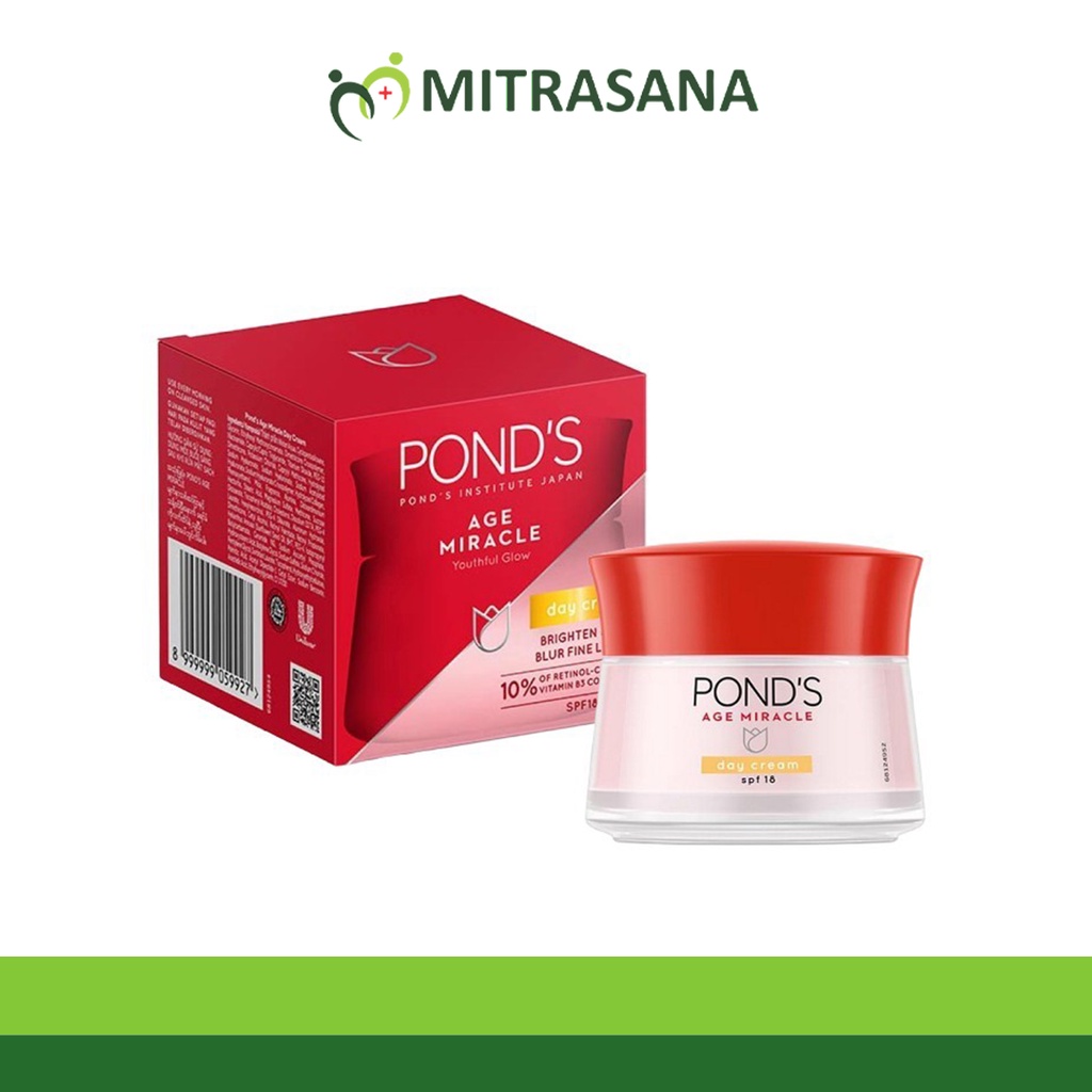 Ponds Age Miracle Day Cream Moisturizer Anti Aging+Glowing With Retinol &amp; Spf18 10G