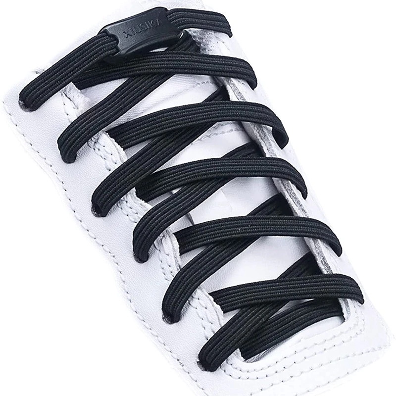 GUI8 Xiusika Tali Sepatu Lazy Lace No Tie Shoelaces 1 Pair T27-2 Hitam ORi-I