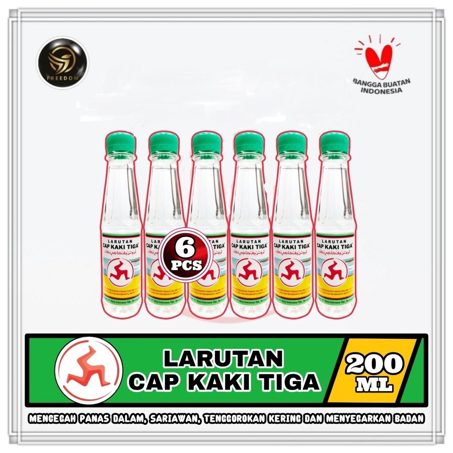 

Larutan Penyegar Cap Kaki Tiga Botol Original - 200 ml (Harga Pack)