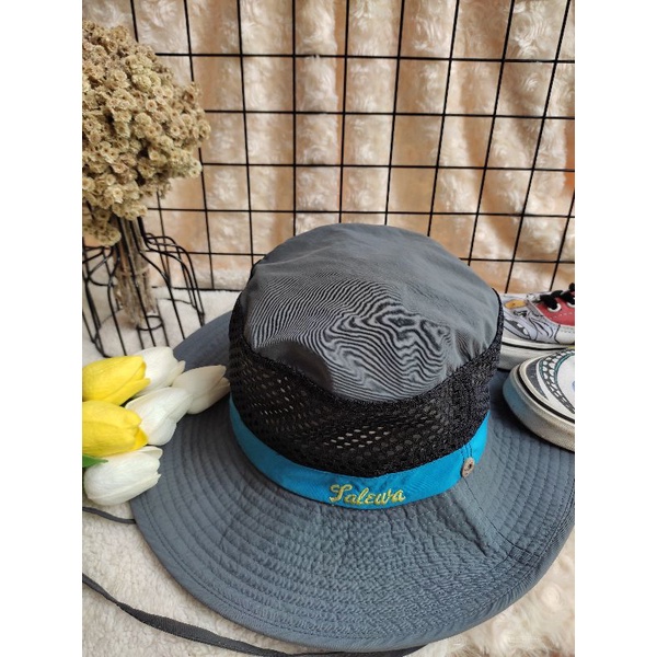 preloved topi rimba bucket hat buket hitam abu outdor SALEWA cowok