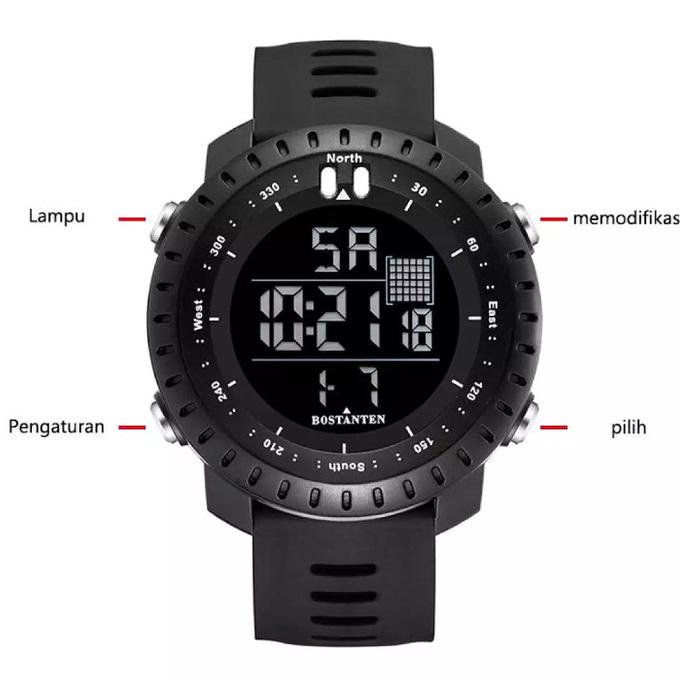 Jam Tangan Pria Digital Merek Bostanten Original