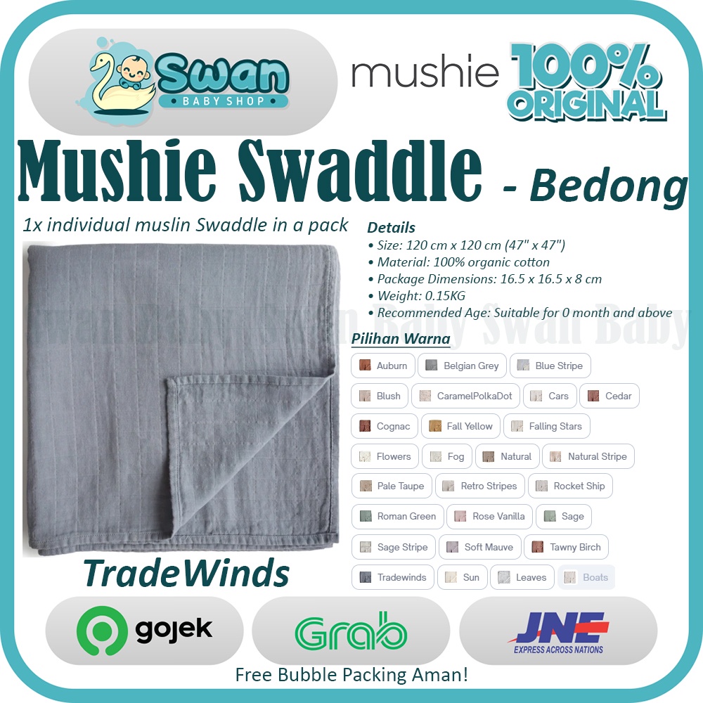 Mushie Swaddle / Bedong Selimut Katun Muslin