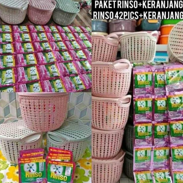 Paket Rinso sachet cair isi 42pc + keranjang cantik