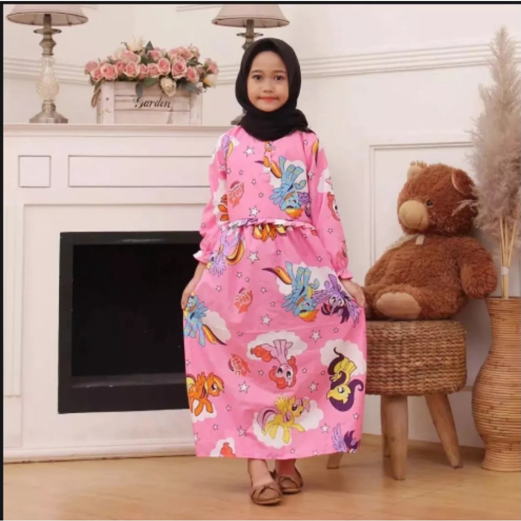 GAMIS ANAK PEREMPUAN KARAKTER 4-9 THN MOTIF