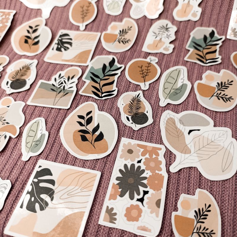

15pcs Sticker Aesthetic Book Abstact Nature Vintage Die Cut Stiker Buku Lama Estetik Scrapbook Kado Gift