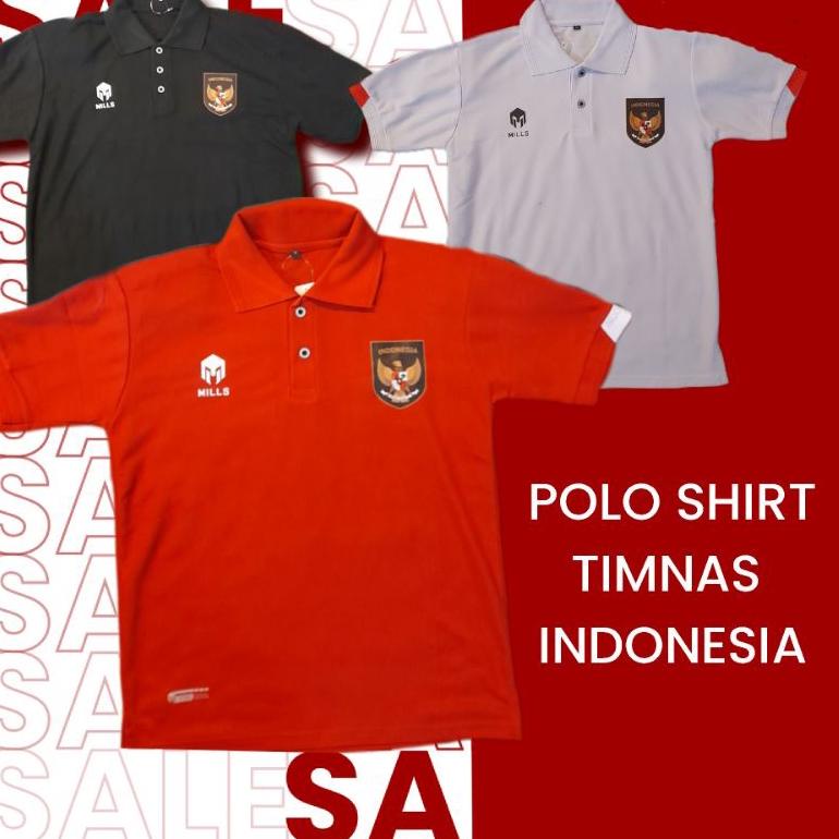 TERPERCAYA POLOSHIRT TIMNAS INDONESIA 2022 / BAJU TIMNAS INDONESIA ( pilihan logo garuda sablon dan 
