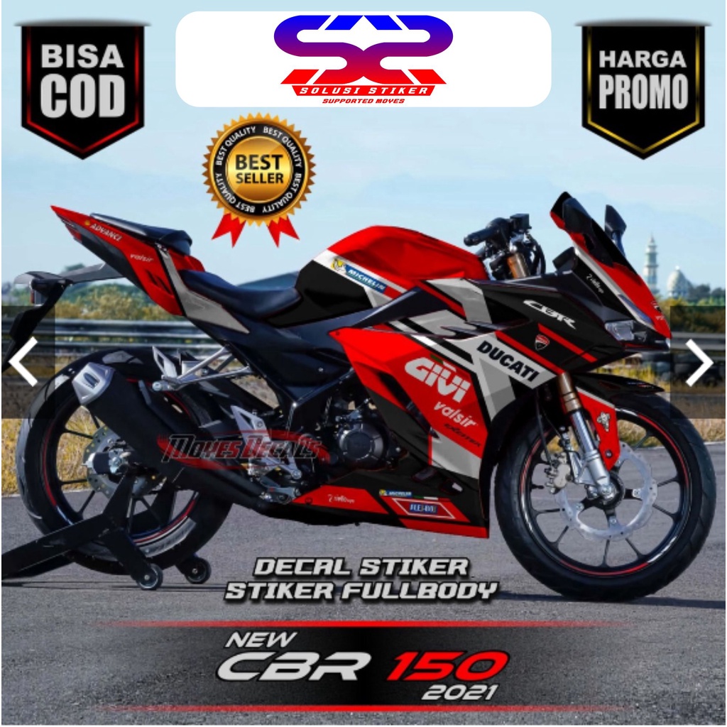 Promo Decal Stiker Striping CBR 150 R New Stiker Motor Honda New CBR 150 Desain Givi Merah Decal Ful