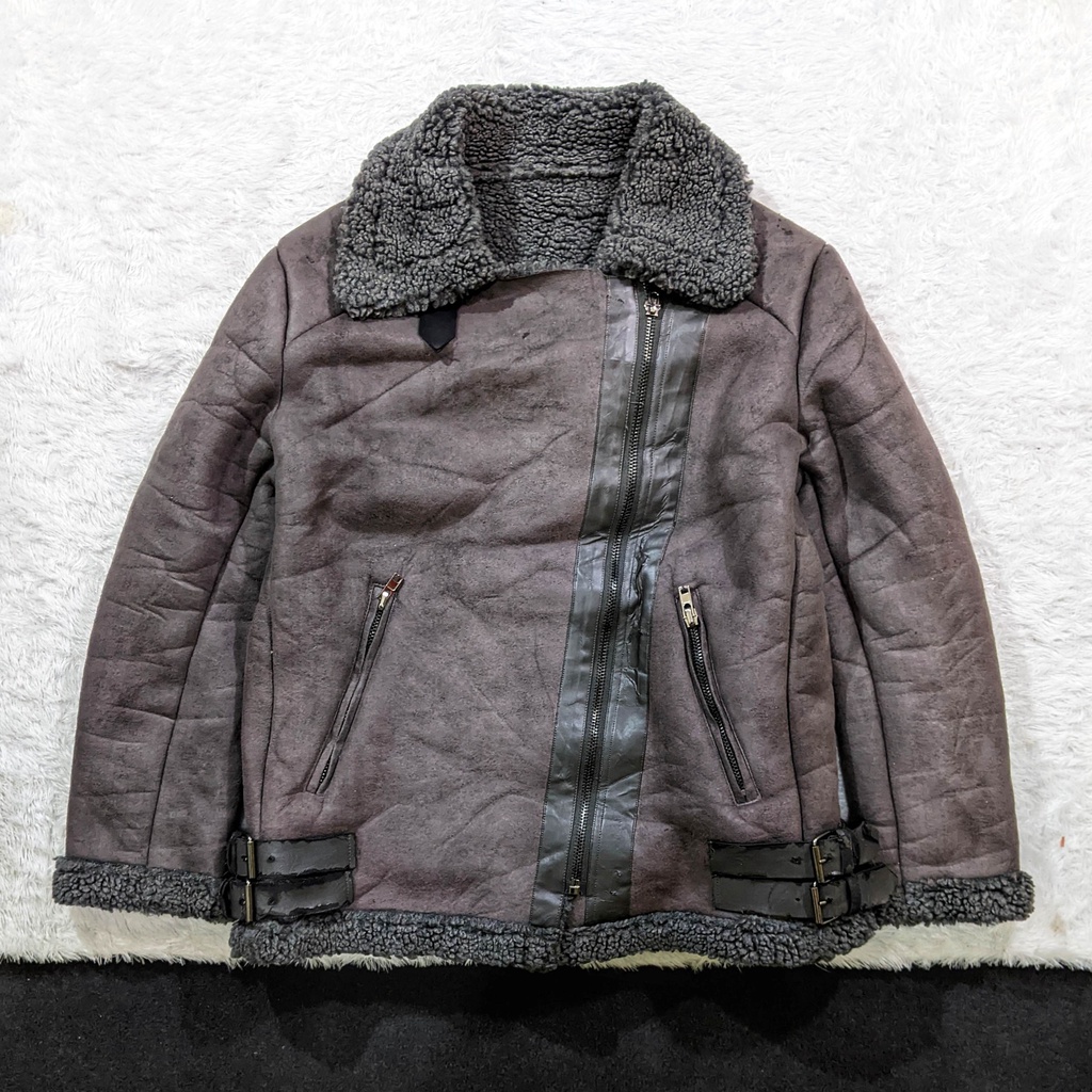 373 - Jaket Suede Sherpa Tebal Pria Dewasa Cowok Laki Laki Winter Musim Dingin Second Murah Bekas Or