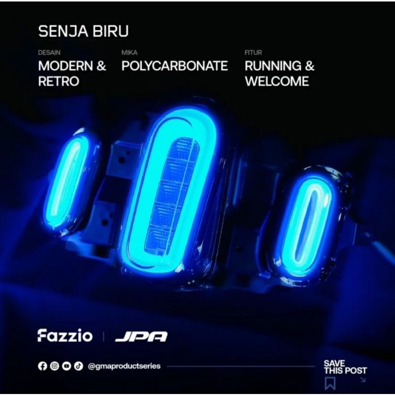 LAMPU STOPLAMP LED JPA YAMAHA FAZZIO LAMPU STOP BELAKANG PLUS SEIN BELAKANG TIPE PLUTO