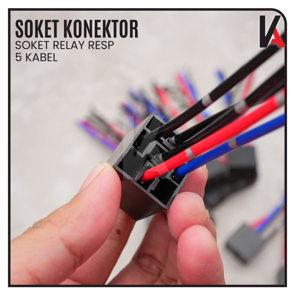 Rumah Relay RE5P / Socket Cable Relay / Soket Kabel  Kaki 5 Pin Untuk Klakson &amp; Lampu (5 Kabel)