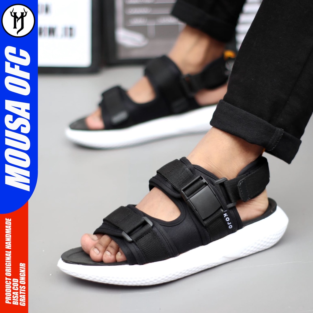 Sepatu Sandal Gunung Traveling Pria Murah Casual Kekinian Hitam Mousa Puncak