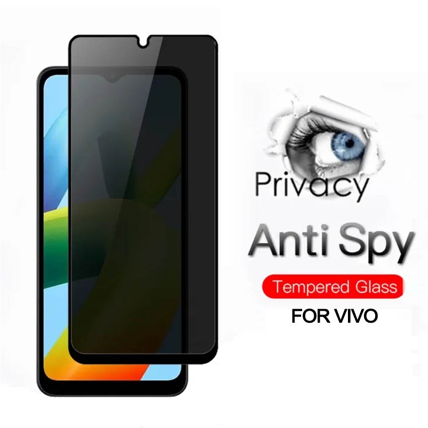 Tempered Glass Privacy Anti Spy Kaca For Vivo V15 V17 V17 Pro V19 V23 5G V9 Y12 Y15 Y17 Y20 Y20i Y20s Y30 Y50 Y5 2020 Y53s Y81 Y83