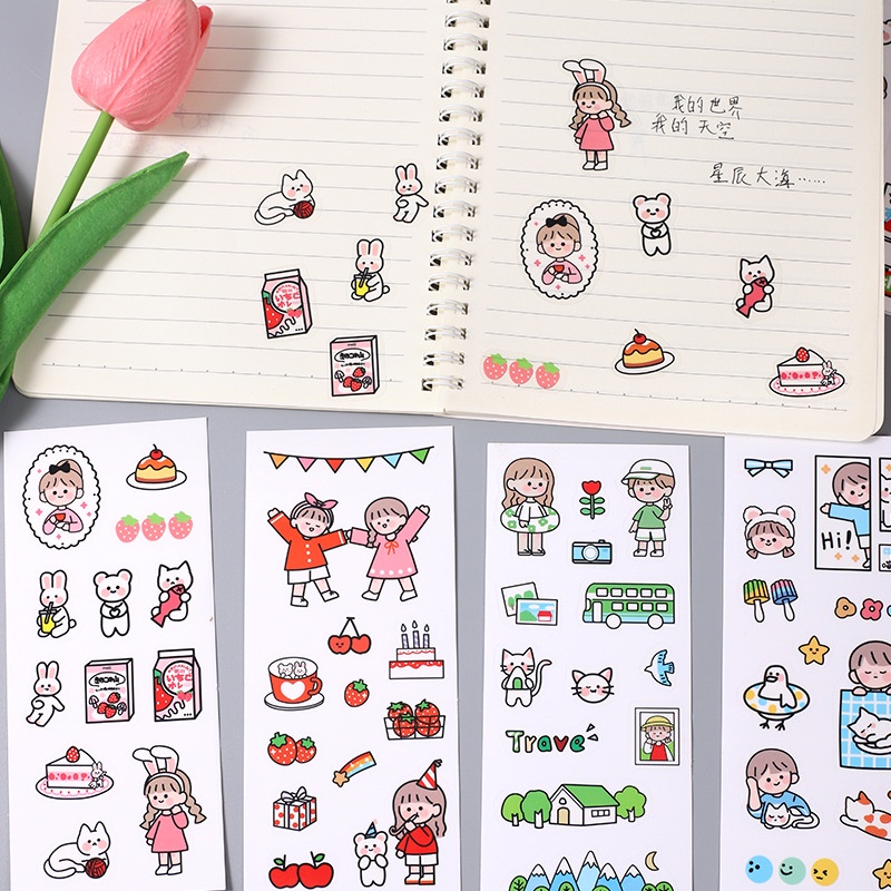 Stiker Motif Emoji Lucu Kartun Untuk Dekorasi Handphone / Diary DIY-MJD