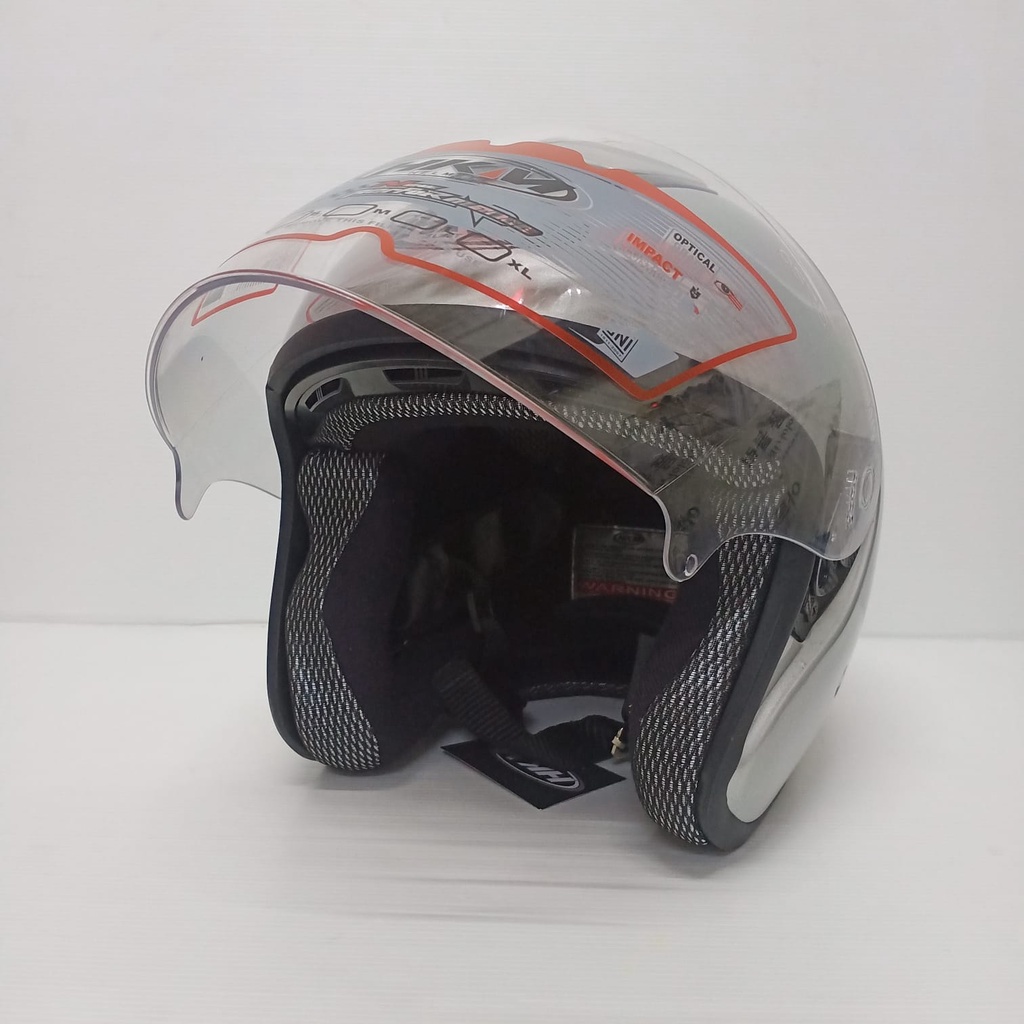 HELM KYOTO SOLID SILVER GLOSS HALF FACE SNI