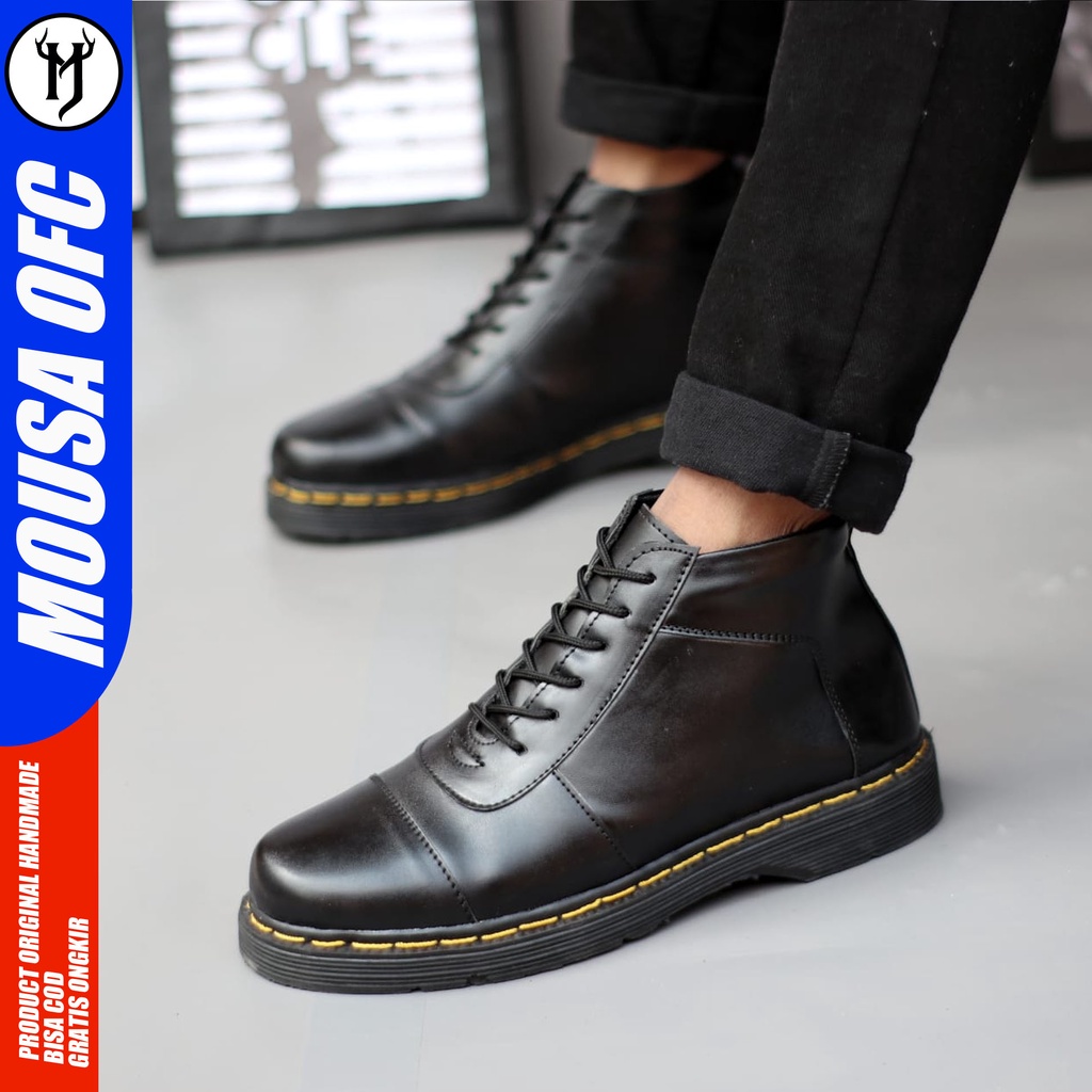 Sepatu Pantofel Formal Docmart Low Boots Kerja Pria Mousa Robot