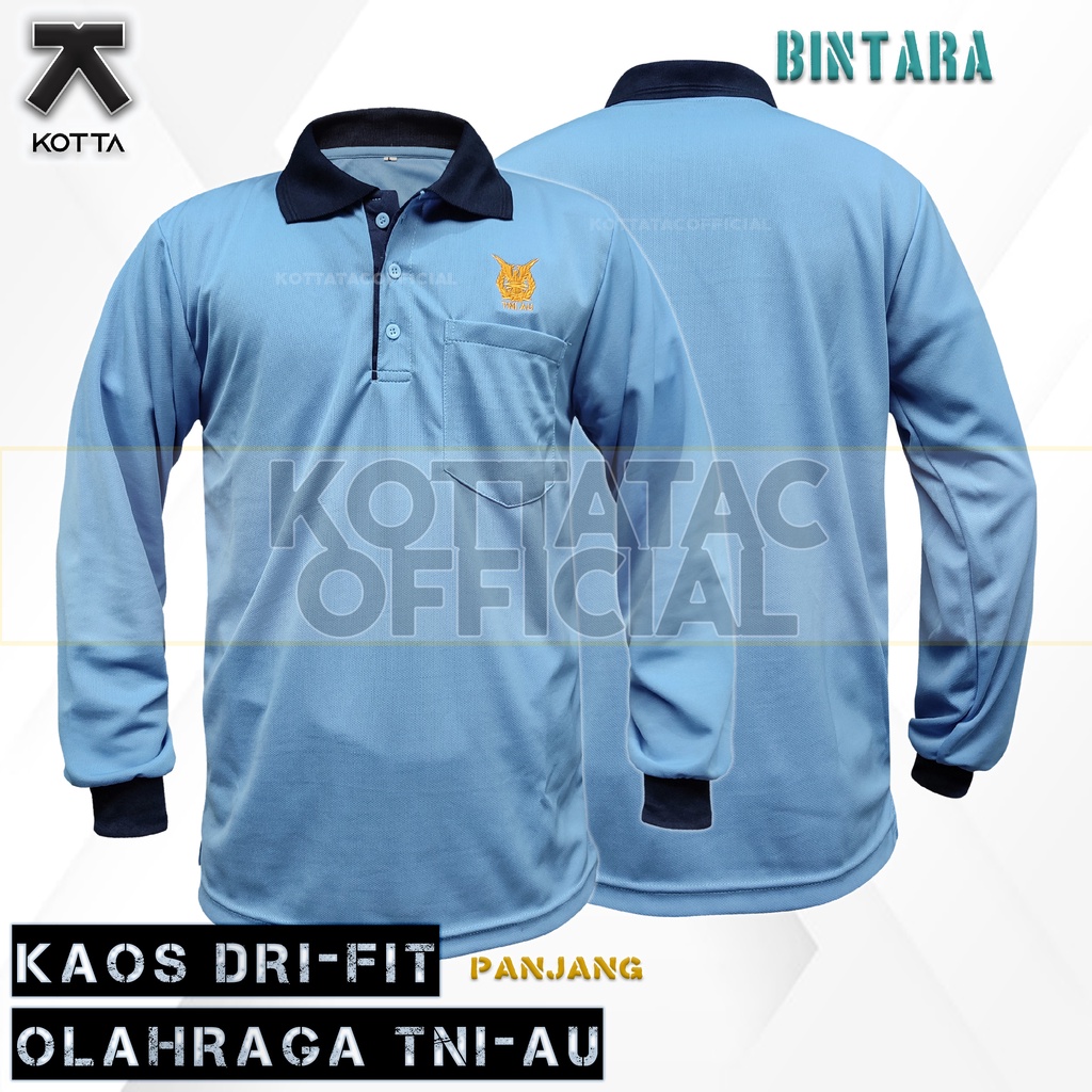 KAOS OLAHRAGA DRIFIT TNI AU LENGAN PANJANG - BAJU OLAHRAGA TNI AU BINTARA TAMTAMA - KAOS OLAHRAGA DRYFIT TNI AU - TRAINING OLAHRAGA TNI AU