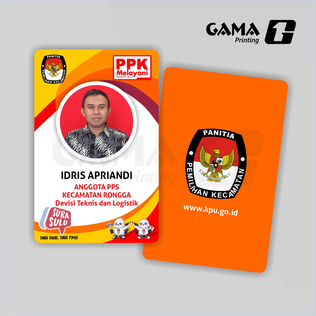 

Cetak ID Card Kartu PPK KPU Kecamatan Super Tebal Sehari Jadi