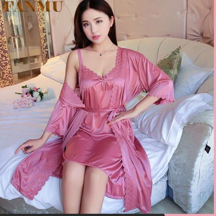 ✨ [COD] 2022 versi Korea baru impor piyama selempang wanita seksi + setelan baju tidur dalam berbaga