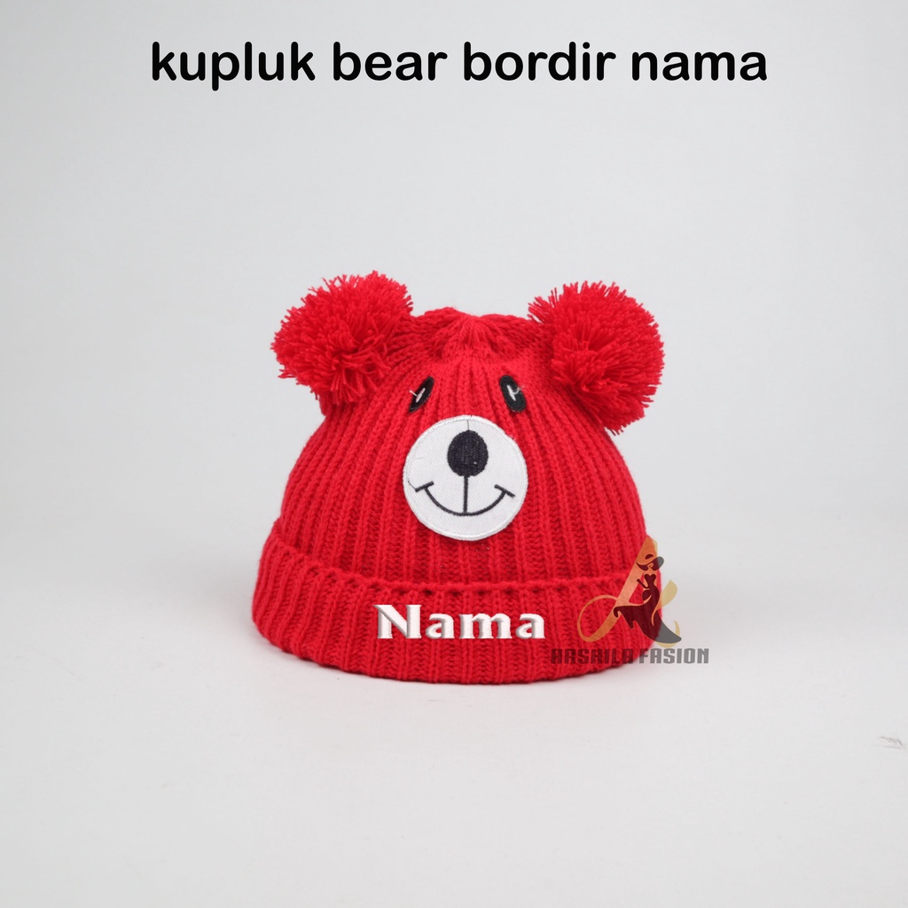 KUPLUK BORDIR BEAR GRATIS TAMBAH NAMA