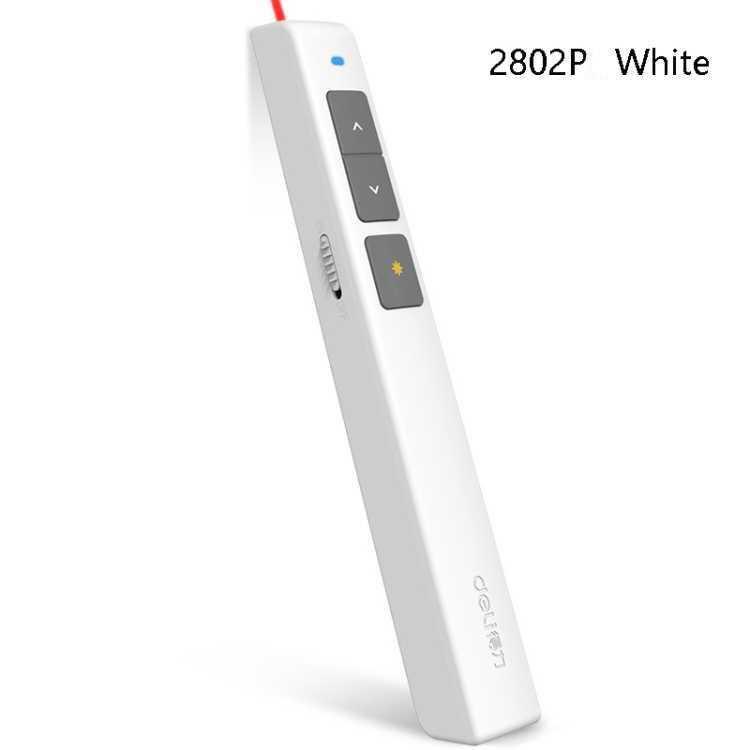 Deli Laser Pointer Presentasi Wireless Slideshow Red Light 100 Meter - 2802P - White