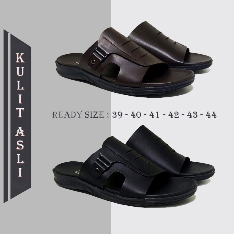 CHADROWN X ZAGIB | Sandal Pria Crown Leather / Sendal Casual Laki Laki Semi Formal