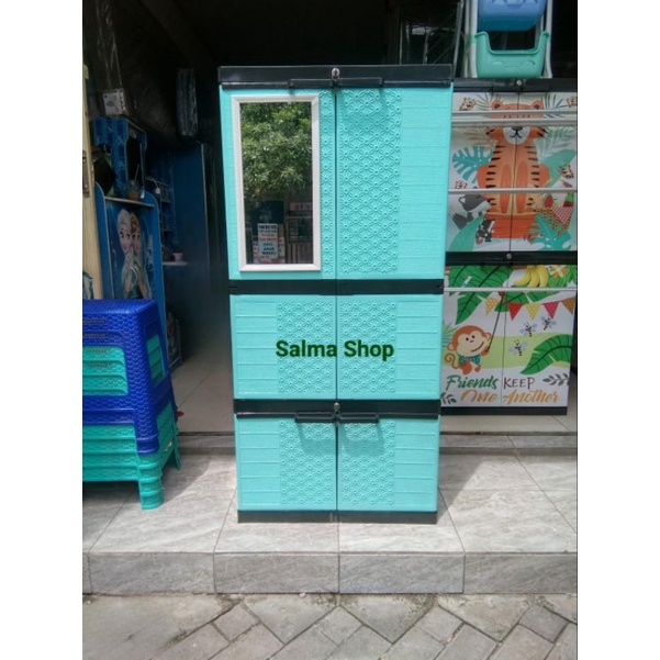 Lemari Plastik Aquose gantung plus kaca